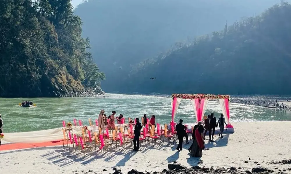 Destination Wedding Cost in Rishikesh - Riverside Wedding Setup