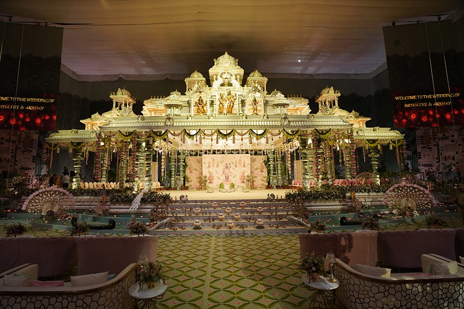 Destination Wedding Cost in Vrindavan - Krishna Themed Wedding Setup
