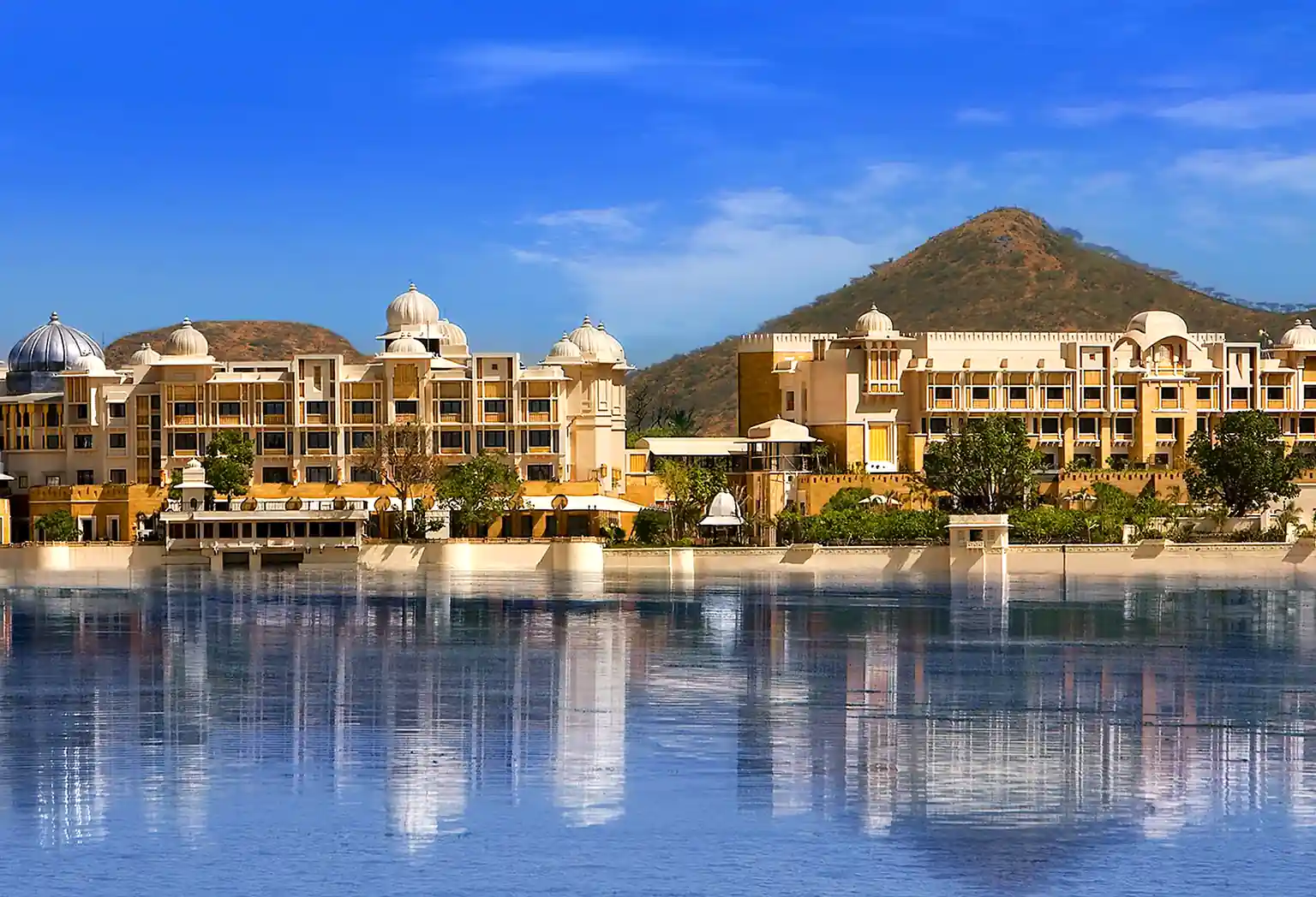 Lakeside Wedding Venue in Udaipur with Lake and Mountain Views