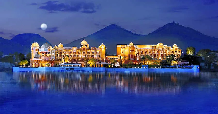 The Leela Palace Udaipur - Stunning Night View from Lake Pichola