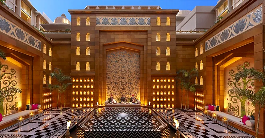 The Leela Palace Udaipur - Stunning Courtyard with Traditional Architecture